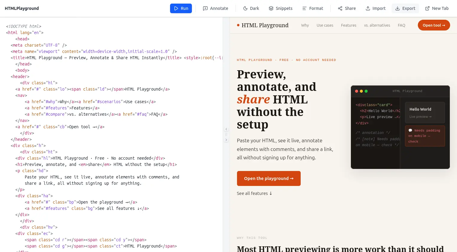 HTML Playground
